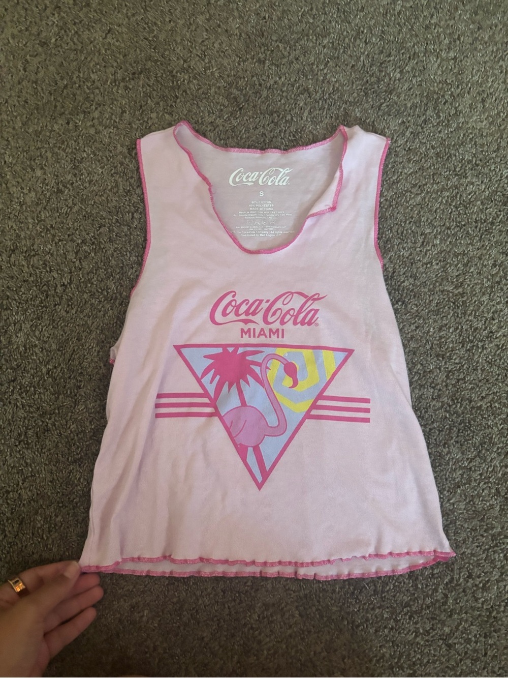 Coca Cola Pink Miami Graphic Tank Top Y2K Style
